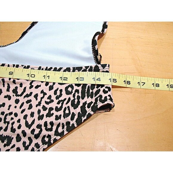 Swimsuit Halterneck Plunge Neck 1 Piece Leopard Print Multiways to Wear Size S/M - Picture 9 of 12